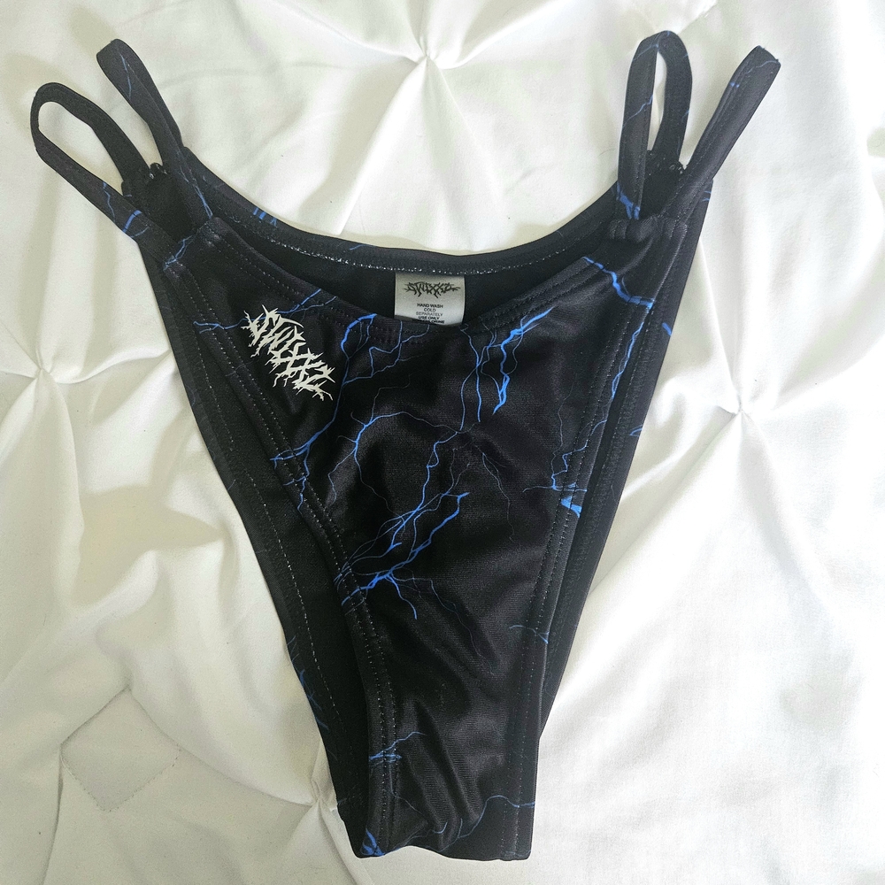 Black and Blue Women's Bikini Bottom